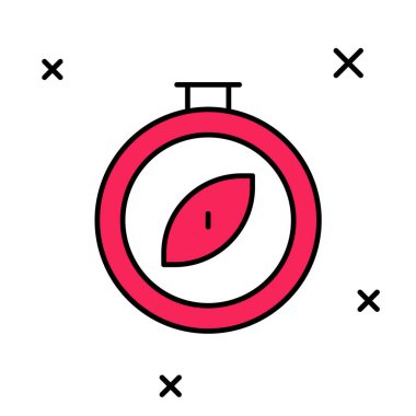 Doldurulmuş pusula simgesi beyaz arkaplanda izole edildi. Rüzgâr yön bulma sembolü. Rüzgar gül işareti. Vektör