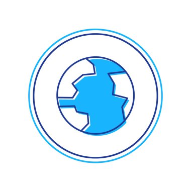 Doldurulmuş dünya çapında simge beyaz arkaplanda izole edildi. Yerküreye iğnele. Vektör