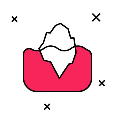 Doldurulmuş Iceberg simgesi beyaz arkaplanda izole edildi. Vektör