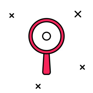 Doldurulmuş kızartma tavası simgesi beyaz arkaplanda izole edildi. Kızartma veya kızartma gıda sembolü. Vektör