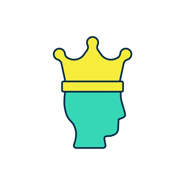 Esboço preenchido Rei ícone da coroa isolado no fundo branco. Vetor — Vetor de Stock