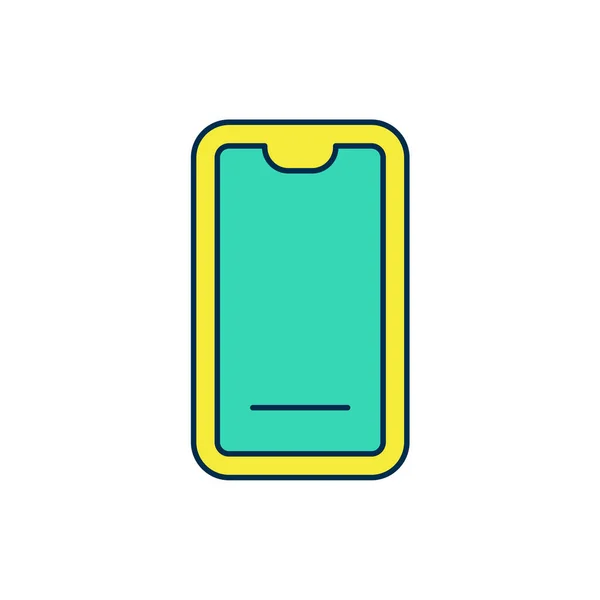 Fylld skiss Matbeställning på mobil ikon isolerad på vit bakgrund. Beställ via mobiltelefon. Koncept för leverans av restaurangmat. Vektor — Stock vektor