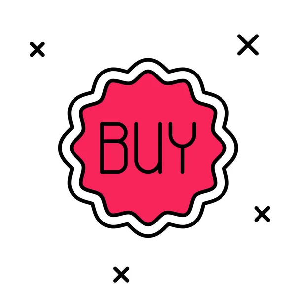 Filled outline Buy button icon isolated on white background. Vector — 图库矢量图片