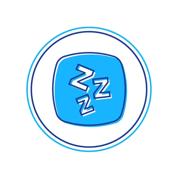 Fylld kontur Sömnig ikon isolerad på vit bakgrund. Sömnig zzz pratar bubbla. Vektor — Stock vektor