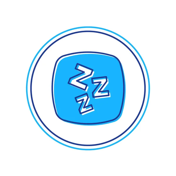 Esquema relleno Icono somnoliento aislado sobre fondo blanco. Sleepy zzz hablar burbuja. Vector — Vector de stock