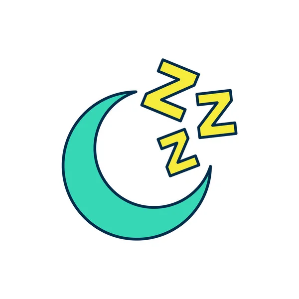 Filled outline Moon and stars icon isolated on white background. Cloudy night sign. Sleep dreams symbol. Full moon. Night or bed time sign. Vector — Stock vektor