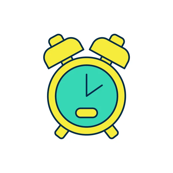 Filled outline Alarm clock icon isolated on white background. Wake up, get up concept. Time sign. Vector — Stock Vector