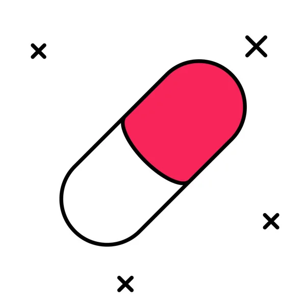 Gefüllte Umrisse Schlaftabletten-Symbol isoliert auf weißem Hintergrund. Vektor — Stockvektor