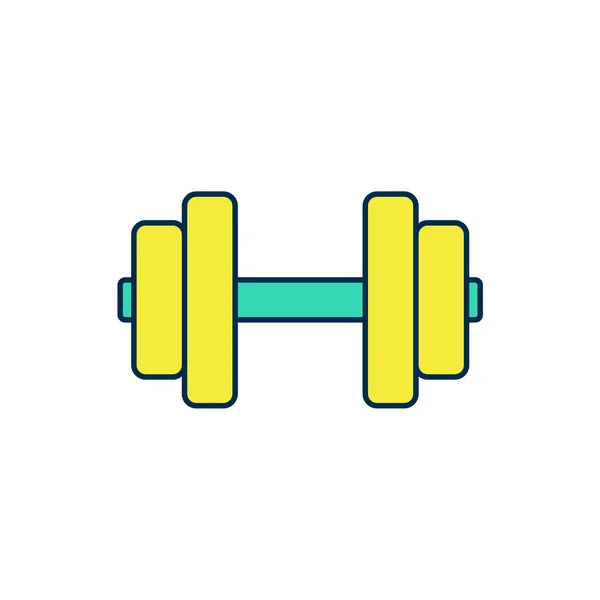 Filled outline Dumbbell icon isolated on white background. Muscle lifting, fitness barbell, sports equipment. Vector — Stock Vector