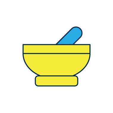 Doldurulmuş ana hatlı cadı kazanı simgesi beyaz arkaplanda izole edildi. Mutlu Cadılar Bayramı Partisi. Vektör