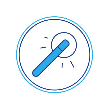 Doldurulmuş sihirli değnek simgesi beyaz arkaplanda izole edildi. Yıldız şeklinde sihirli aksesuar. Sihirli güç. Mutlu Cadılar Bayramı Partisi. Vektör