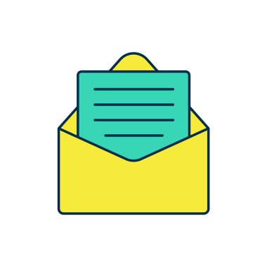 Zarfın ana hatlarını Noel partisi davetiye kartı simgesiyle doldurdum. Beyaz arkaplanda izole edilmiş. Mutlu Noeller ve mutlu yıllar. Vektör