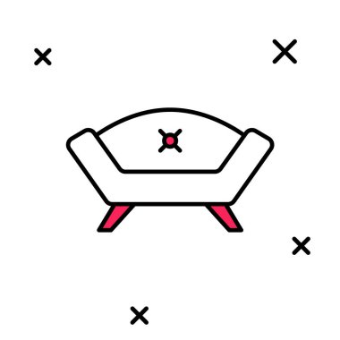 Doldurulmuş Kanepe simgesi beyaz arkaplanda izole edildi. Vektör