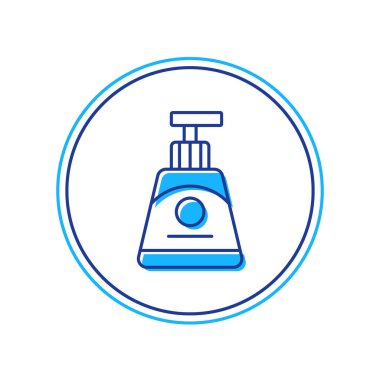 Beyaz arkaplanda izole edilmiş ana hatlı krem ya da losyon kozmetik tüp ikonu. Kadınlar için vücut bakım ürünleri. Vektör