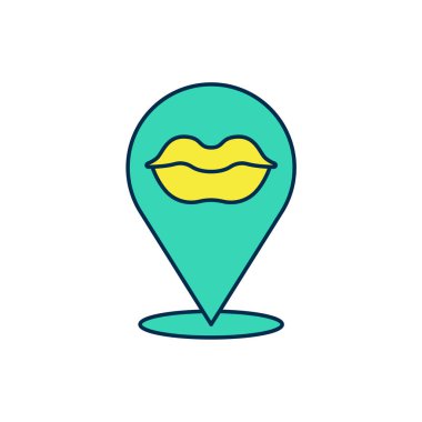 Beyaz arka planda izole edilmiş gülen dudaklar simgesi. Gülümse. Vektör