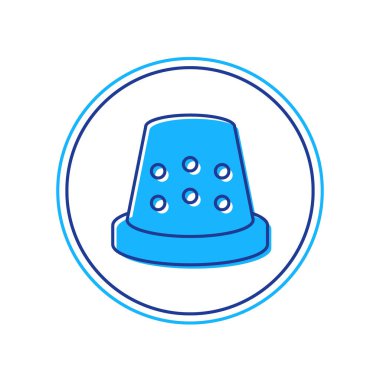 Dikiş simgesi için yüksük beyaz arkaplanda izole edildi. Vektör