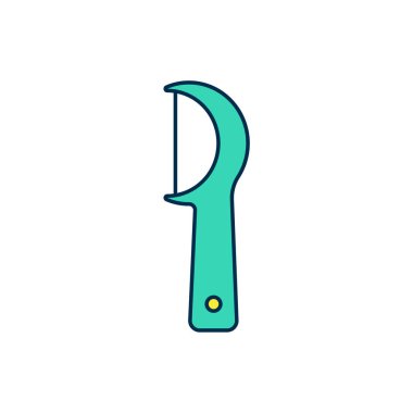 Doldurulmuş diş ipi simgesi beyaz arkaplanda izole edildi. Vektör