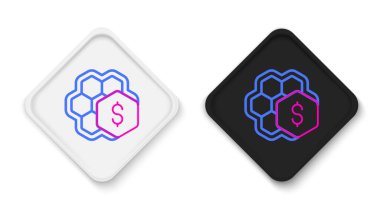 Beyaz arkaplanda izole edilmiş bal peteği ikonu satışı. Bal hücrelerinin sembolü. Tatlı doğal yemek. Renkli taslak konsepti. Vektör