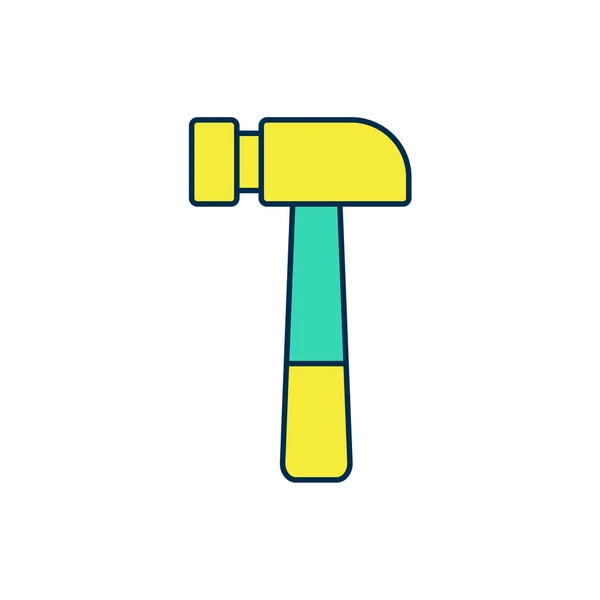 Filled outline Hammer icon isolated on white background. Tool for repair. Vector — Stock vektor