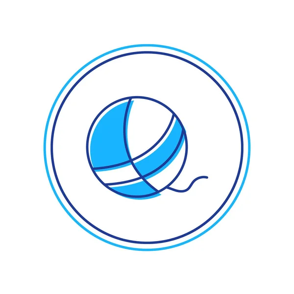Esquema rellenado Icono de bola de hilo aislado sobre fondo blanco. Etiqueta para confeccionar a mano, tejer o sastrería. Vector — Vector de stock