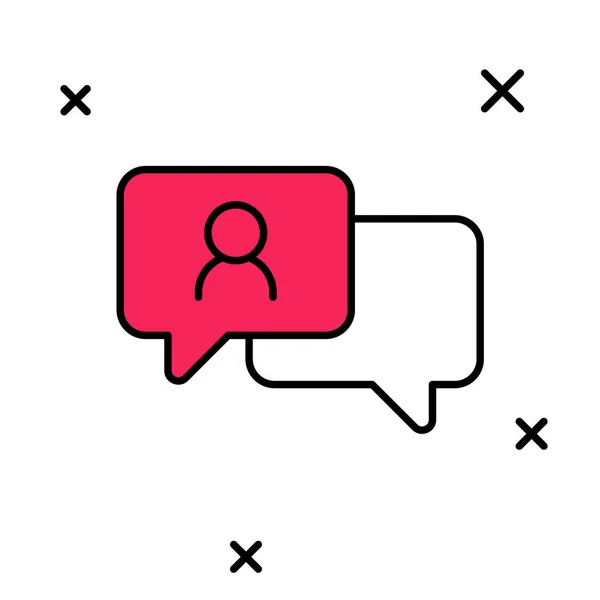 Vyplněný obrys Řeč bublina chat ikona izolované na bílém pozadí. Ikona zprávy. Symbol komunikace nebo komentáře. Vektor — Stockový vektor