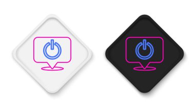 Hat Gücü simgesi beyaz arkaplanda izole edildi. Başlat işareti. Renkli taslak konsepti. Vektör