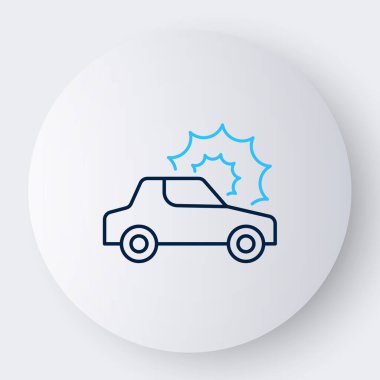 Çizgi Araba Sigorta ikonu beyaz arka planda izole edildi. Sigorta konsepti. Güvenlik, güvenlik, koruma, konsept koruma. Renkli taslak konsepti. Vektör