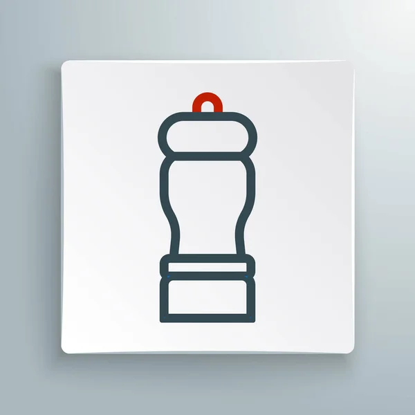 Línea Icono de pimienta aislado sobre fondo blanco. Cocinar especias. Concepto de esquema colorido. Vector — Archivo Imágenes Vectoriales