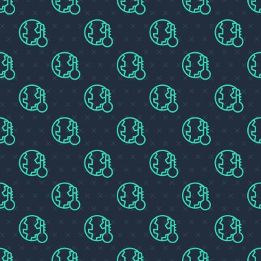 Dünya gezegeninin küresel ısınma ikonuna erimesi mavi arka planda izole edilmiş pürüzsüz bir desen. Ekolojik problemler ve çözümler - termometre. Vektör