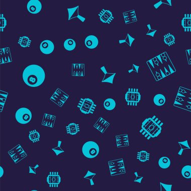 Bilardo bilardo topu, tavla tahtası, Whirligig oyuncağı ve masa futbolunu kusursuz bir şekle sokun. Vektör