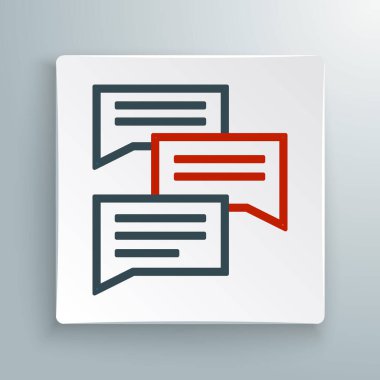 Konuşma balonu sohbet simgesi beyaz arkaplanda izole edildi. İleti simgesi. İletişim ya da yorum sohbet sembolü. Renkli taslak konsepti. Vektör