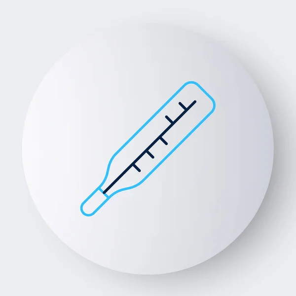 Linha Termômetro médico para ícone de exame médico isolado em fundo branco. Conceito de esboço colorido. Vetor — Vetor de Stock