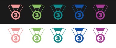 Madalya simgesini siyah beyaz arkaplanda izole et. Kazanan sembol. Vektör