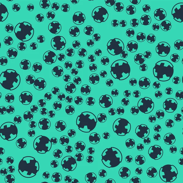 Ícone de globo negro da Terra isolado padrão sem costura em fundo verde. Sinal do mundo ou da Terra. Símbolo global da Internet. Formas geométricas. Vetor — Vetor de Stock