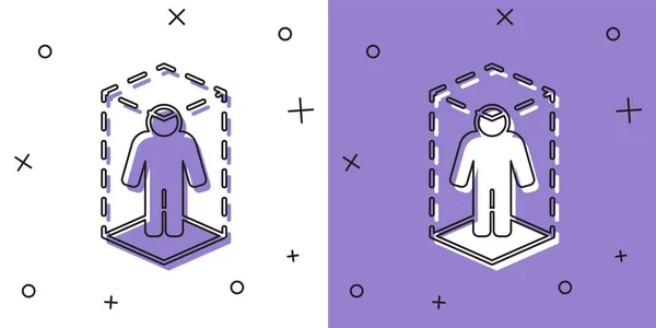 Establecer 3d icono de modelado aislado sobre fondo blanco y púrpura. Realidad aumentada o realidad virtual. Vector — Archivo Imágenes Vectoriales