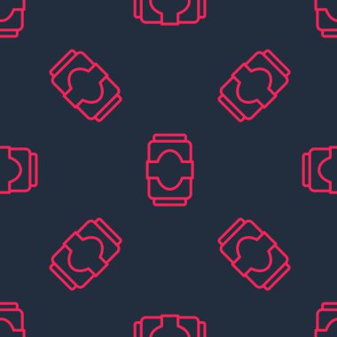 Kırmızı çizgi Soda siyah arkaplanda izole edilmiş bir kalıp oluşturabilir. Vektör