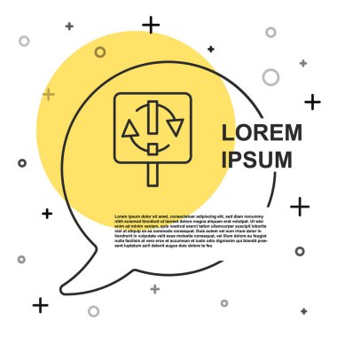 Siyah çizgi Geri Dönüşüm sembolü simgesi beyaz arkaplanda izole edildi. Dairesel ok simgesi. Çevre geri dönüşümü yeşile döner. Rastgele dinamik şekiller. Vektör