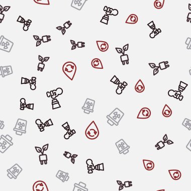 Buluttaki CO2 emisyonlarını, elektrik priz yaprağını, bulaşıcı atıkları ve temiz suyu pürüzsüz şekilde geri dönüştür. Vektör