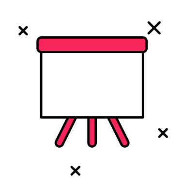 Beyaz arkaplanda izole edilmiş ana hatlı yazı tahtası simgesi. Okul karatahtası. Vektör