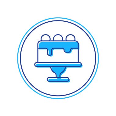 Doldurulmuş Cake simgesi beyaz arkaplanda izole edildi. Doğum günün kutlu olsun. Vektör