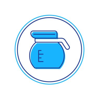 Beyaz arka planda izole edilmiş kahve demliği simgesi. Vektör