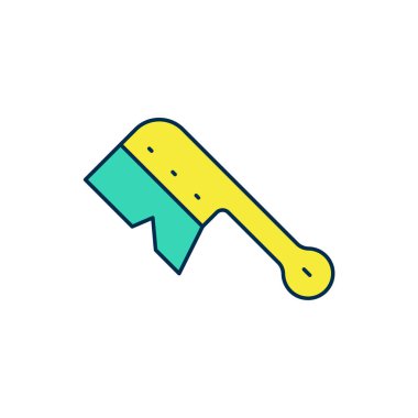 Doldurulmuş ana hatlı arıcılık fırçası simgesi beyaz arkaplanda izole edildi. Arı yetiştiricisinin aleti. Vektör