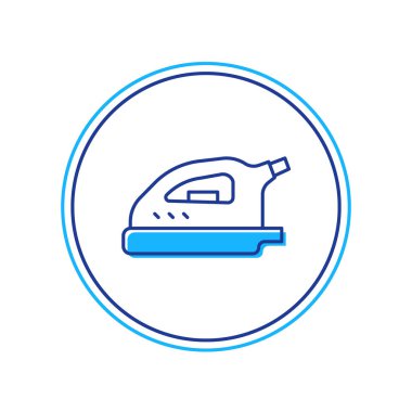 Beyaz zemin üzerinde izole edilmiş elektrik direği simgesi. Buhar ütüsü. Vektör