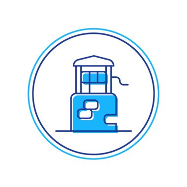 Doldurulmuş kuyu simgesi beyaz arkaplanda izole edildi. Vektör