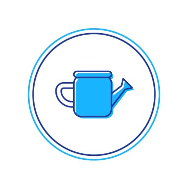 Doldurulmuş ana hatlı Su Kutusu simgesi beyaz arkaplanda izole edildi. Sulama sembolü. Vektör