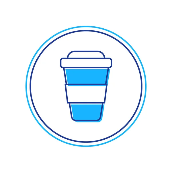 Contour rempli tasse de café pour aller icône isolée sur fond blanc. Vecteur — Image vectorielle