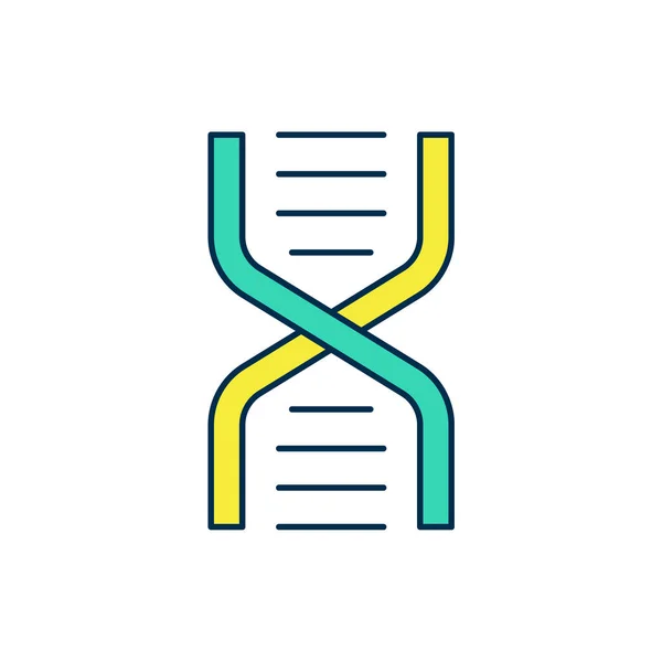Kitöltött körvonal DNS szimbólum ikon elszigetelt fehér alapon. Vektor — Stock Vector