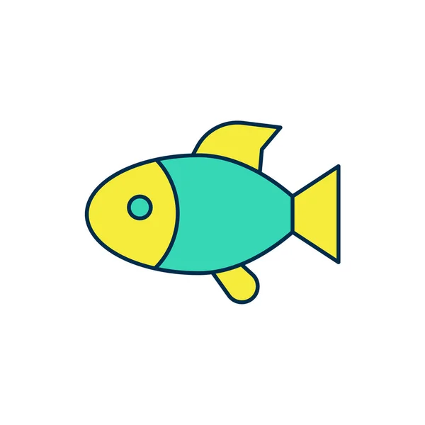 Gefüllte Umrisse Fisch-Symbol isoliert auf weißem Hintergrund. Vektor — Stockvektor