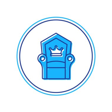 Beyaz arka planda izole edilmiş Ortaçağ taht simgesi. Vektör