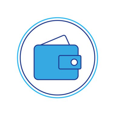 Doldurulmuş cüzdan simgesi beyaz arkaplanda izole edildi. Çanta ikonu. Nakit tasarruf sembolü. Vektör